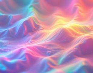 Fototapeta premium Dreamy Abstract Waves Color with Glowing Particles