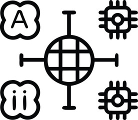 vector illustration of a black silhouette of a compass