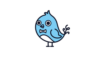 Obraz premium Cartoon bird illustration on white background