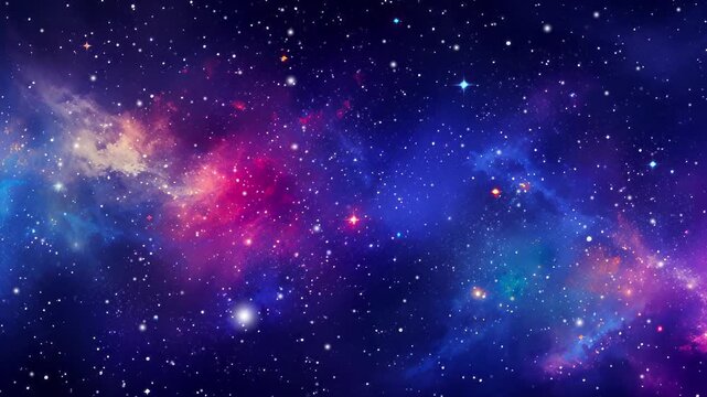 Loop Galaxy space travel glow blue nebula stars space, Deep Space Starfield with Nebula Clouds and Milky Way Cosmic Background.
Seamless looped repetitive animation flight through deep space.
