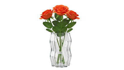 Obraz premium Orange Roses in a Glass Vase