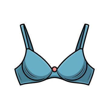Beautiful blue bra on white background