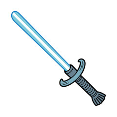 Obraz premium Blue lightsaber sword illustration
