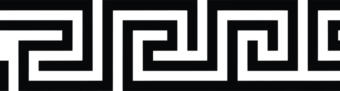 Repeating greek key meander geometric seamless border background ancient ornamental labyrinth pattern wallpaper texture