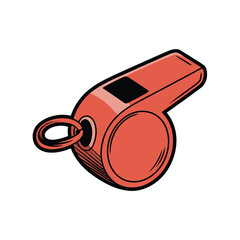 Red whistle on white background