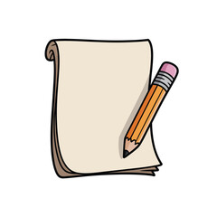 Pencil on a blank paper ready for writing