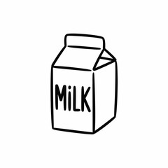 Carton of milk illustration on white background
