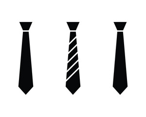 Three neckties on white background