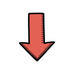 Red arrow pointing downward