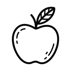 Simple black apple icon on white background