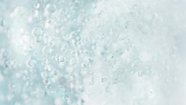 Super Slow Motion Shot of Flowing Bubbles in Water Wave at 1000 fps.