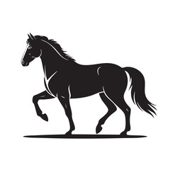 Obraz premium Black Horse Silhouette – Minimal Stallion Equestrian Animal Illustration
