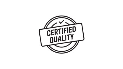 Obraz premium Certified Quality Badge in Simple Black and White Design for Business Assurance