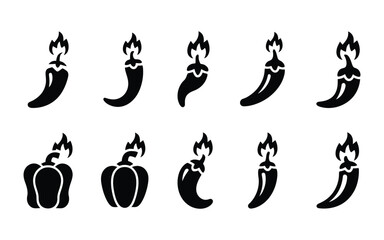 Fototapeta premium Hot chili pepper icon, vector illustration isolated on white background, featuring spicy peppers, paprika, culinary and restaurant design.