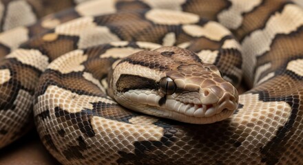 Fototapeta premium Detailed Close-Up of a Reticulated Pythons Scaly Skin.