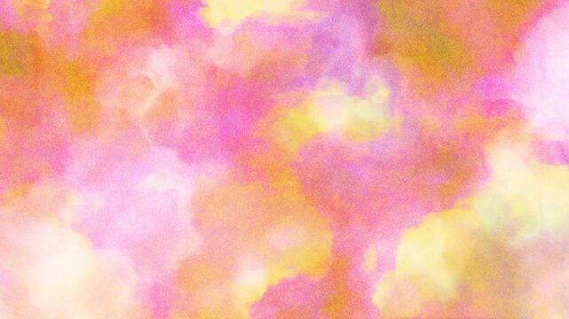 Soft pink and yellow watercolor grainy gradient abstract background seamless loop.