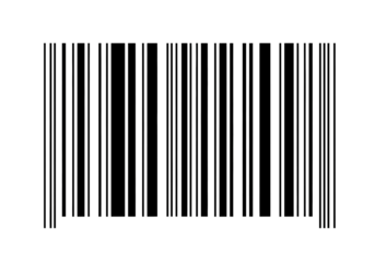 Black barcode on transparent background for product labeling