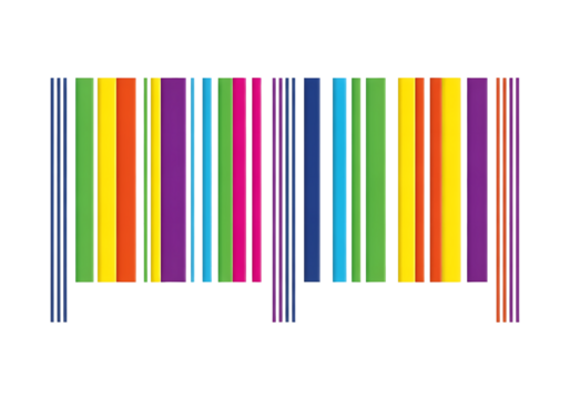 Vibrant colorful stripes pattern on white background, multicolored lines and shapes - Powered by Adobe