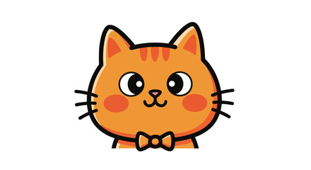 Obraz premium Cartoon cat illustration on white background