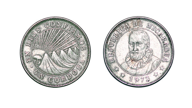 Coin 1 cordoba. 1972 year. Republic of Nicaragua