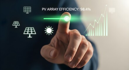 Advanced Digital Interface for Monitoring Photovoltaic Array Efficiency, Illustrating Sustainable Energy Progress and Future Renewable Solutions