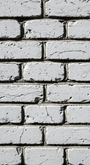 Close-up of a White Painted Brick Wall Texture.