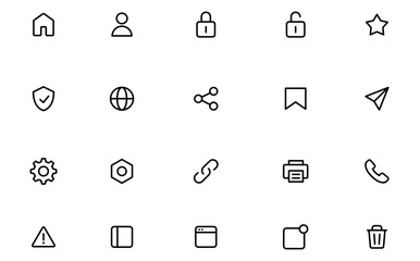 ホームページ、UI、ユーザーインターフェイスの編集可能なビジネスラインアイコン1