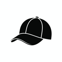 Fototapeta premium Black baseball cap icon on white background
