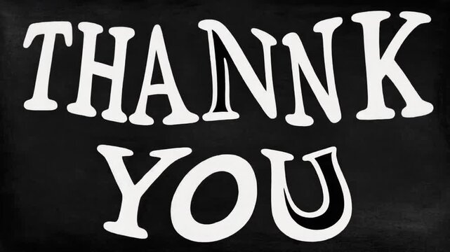 Wavy Rubber Hose Bounce. Thank You For Watching Animation. Retro/Cartoon. The words THANK YOU bounce rhythmically and comically in a classic 1930s rubber hose cartoon style.
