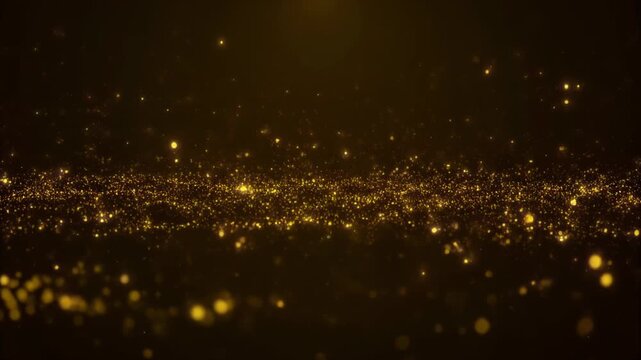 A black and gold background with a lot of gold sparkles. The sparkles are scattered all over the background, creating a sense of movement and energy. The gold color gives the image a luxurious