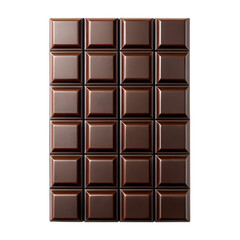 Realistic Bar Of Dark Chocolate With Scored Squares Isolated On Transparent Background
