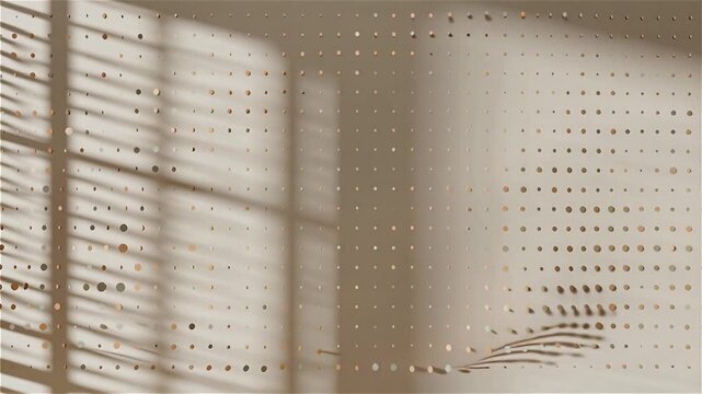 Soft Focus White Wall with Window Shadows and Perforations Slow Motion Video Footage