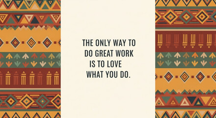 Inspirational quote on colorful geometric pattern background