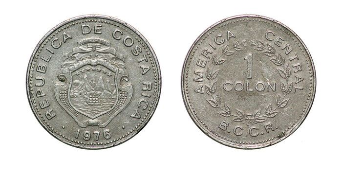 Coin 1 colon. 1976 year. Republic of Costa Rica