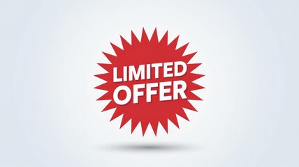 Bold red starburst graphic with white Limited Offer text on a clean gradient background highlighting a special promotion