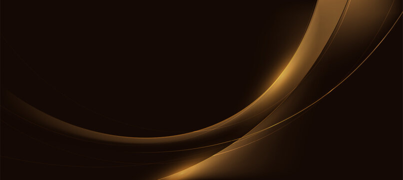 Luxury gold black curve background, abstract elegant background vector for branding presentation