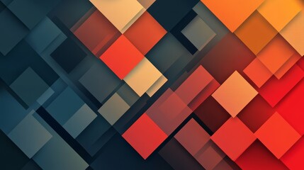 Vibrant abstract geometric background featuring dynamic interlocking squares and gradients modern design.