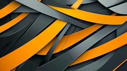 Vibrant orange and black paper strips textured background for creative design projects.