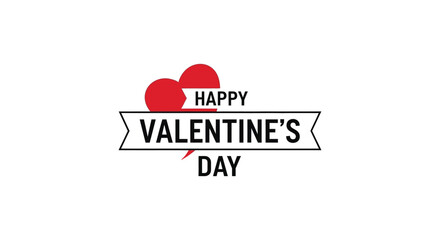 A simple valentine s day graphic featuring a red heart and stylized text within a rectangular frame high quality