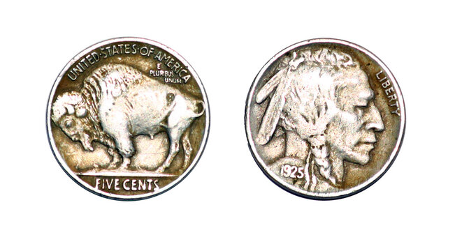 Coin 5 cents. 1925 year. USA