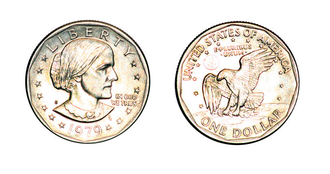 One dollar coin. 1979 year. USA