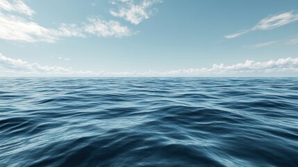 Obraz premium Calm Ocean Waves on a Cloudy Day.