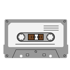 Fototapeta premium Audio cassette tape icon in flat vector style isolated