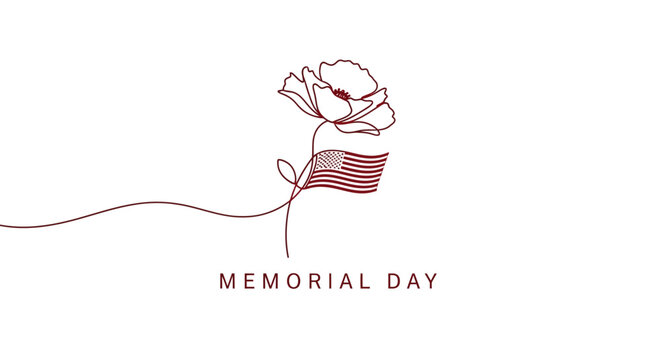 memorial day flower with american flag