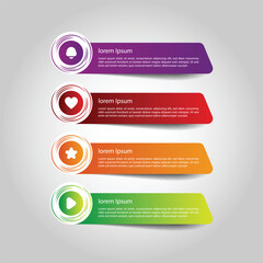 Modern 4-Step Infographic Banner with Circle Icons and Gradient Labels