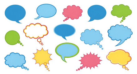 Artistic Talk Balloon Graphics &ndash; Hand-Drawn Grunge Speech Bubbles in Crayon & Pencil Style
