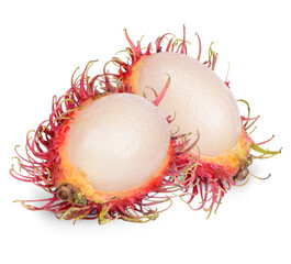 Fresh rambutan fruit isolated on transparent background (.PNG)
