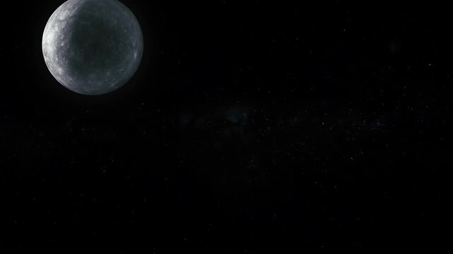 Close-up view of the moon's surface with craters and texture