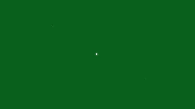 White cartoon sparkle star animation with flat vector doodle style, twinkling glitter shine and blinking light effect, glowing motion on transparent green screen background for smooth 4K loops
