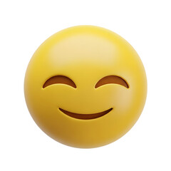 Fototapeta premium Smiling face with closed eyes emoji, happy relaxed expression